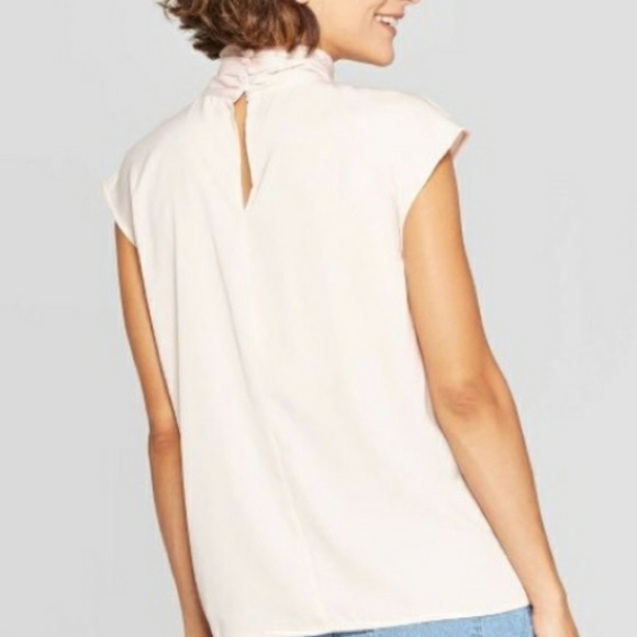 MOCK TURTLENECK SLEEVELESS TOP BLOUSE - Picture 2 of 4